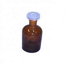 Bottle, reagent amber glass 125ml plastic stopper